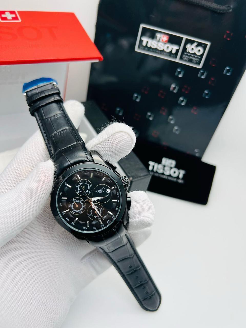 Tissot with leather strap all chorongraph working