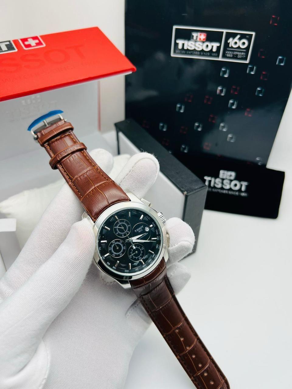 Tissot with leather strap all chorongraph working