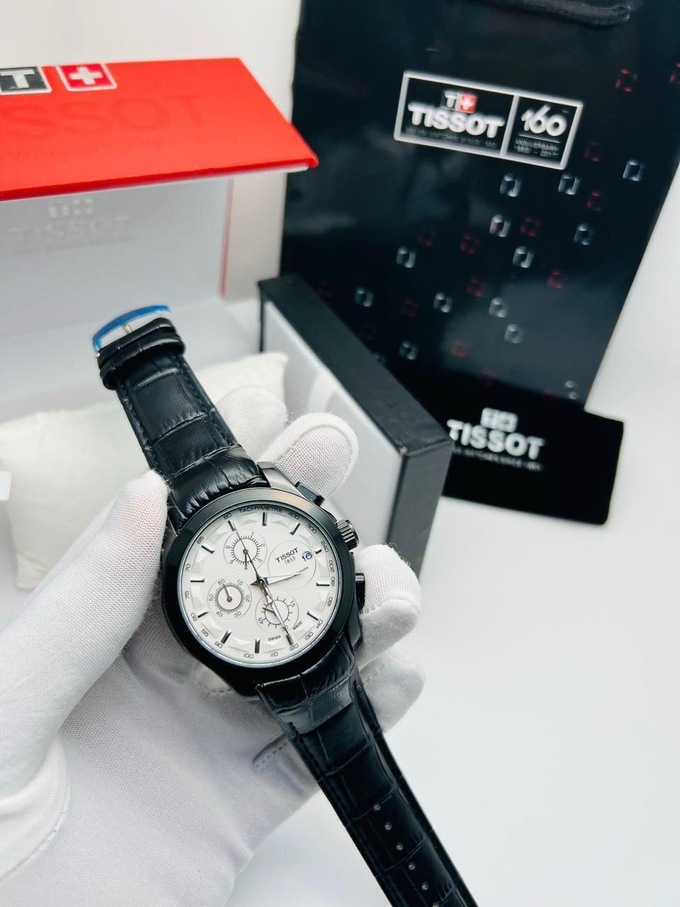 Tissot with leather strap all chorongraph working