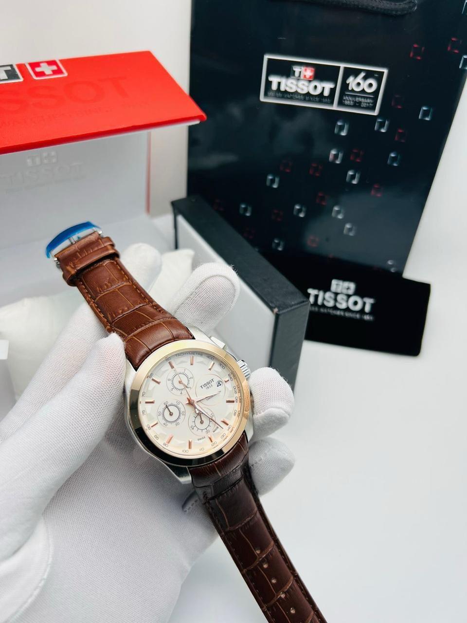 Tissot with leather strap all chorongraph working