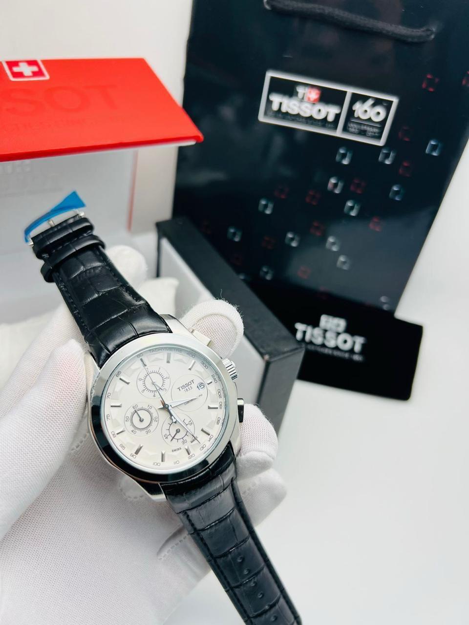 Tissot with leather strap all chorongraph working