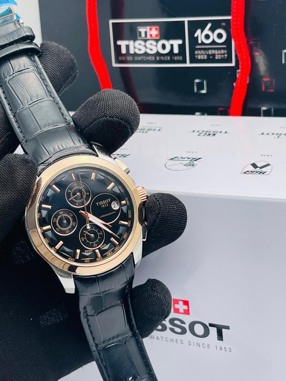 Tissot with leather strap all chorongraph working