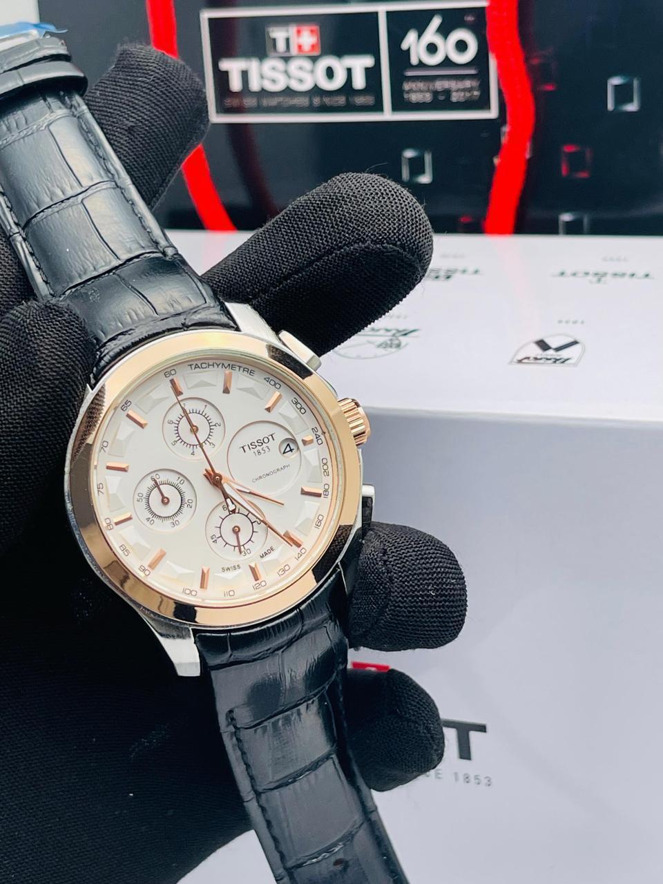 Tissot with leather strap all chorongraph working