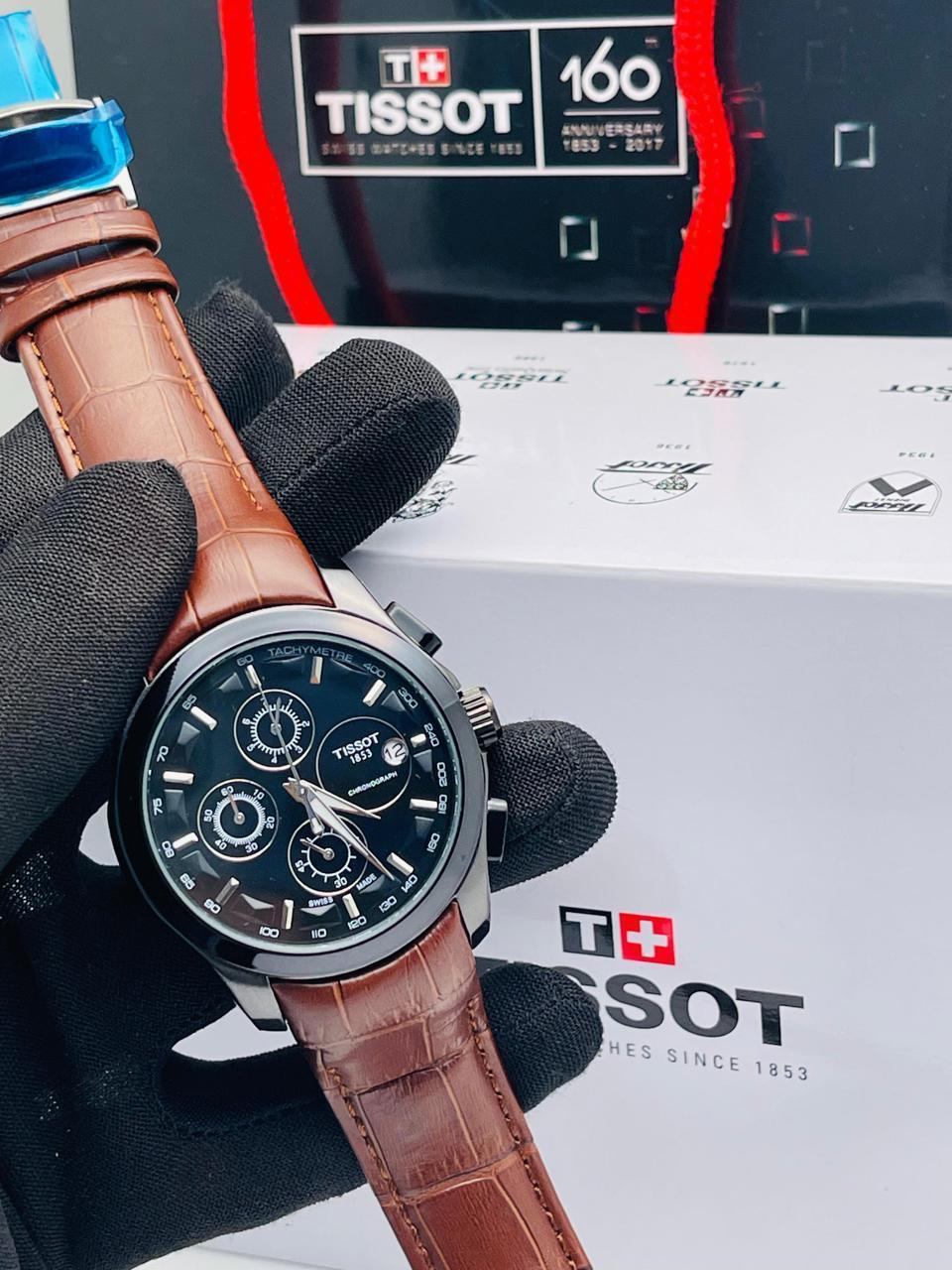 Tissot with leather strap all chorongraph working