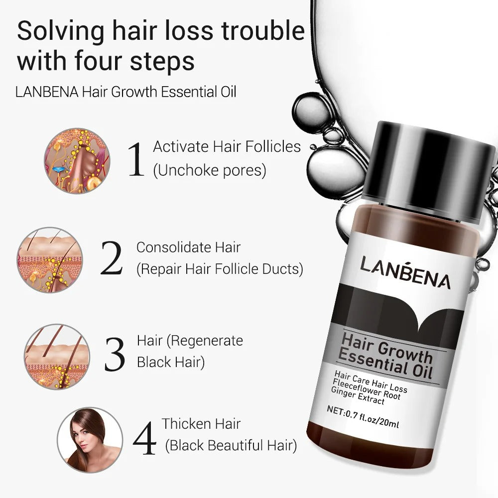 LANBENA Best  Hair Growth Essential Oil Hair Loss Treatment Hair Thickening Nourishing Care Serum