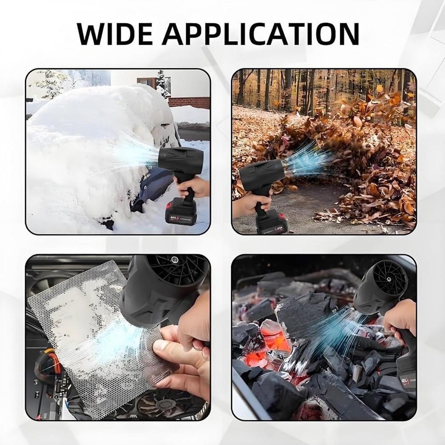 Turbo Jet Blower (Single battery) Cordless Turbo Super Power Air Duster, Stepless Speed Regulation Jet Dry Blower Car Drying, Car Dryer Air Blower (Black)