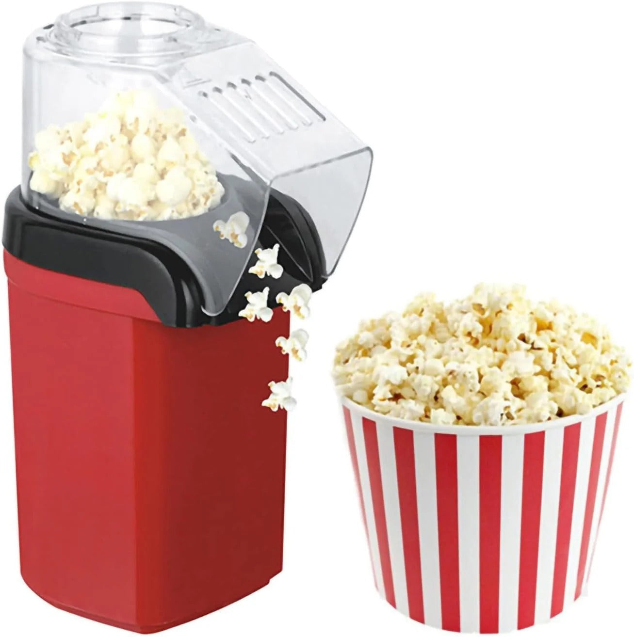 1200W Electric Hot Air Popcorn Popper Maker for Home (just in 3 mins), No Oil Needed Healthy Snack for Kids Adults, Perfect for Party Birthday Gift