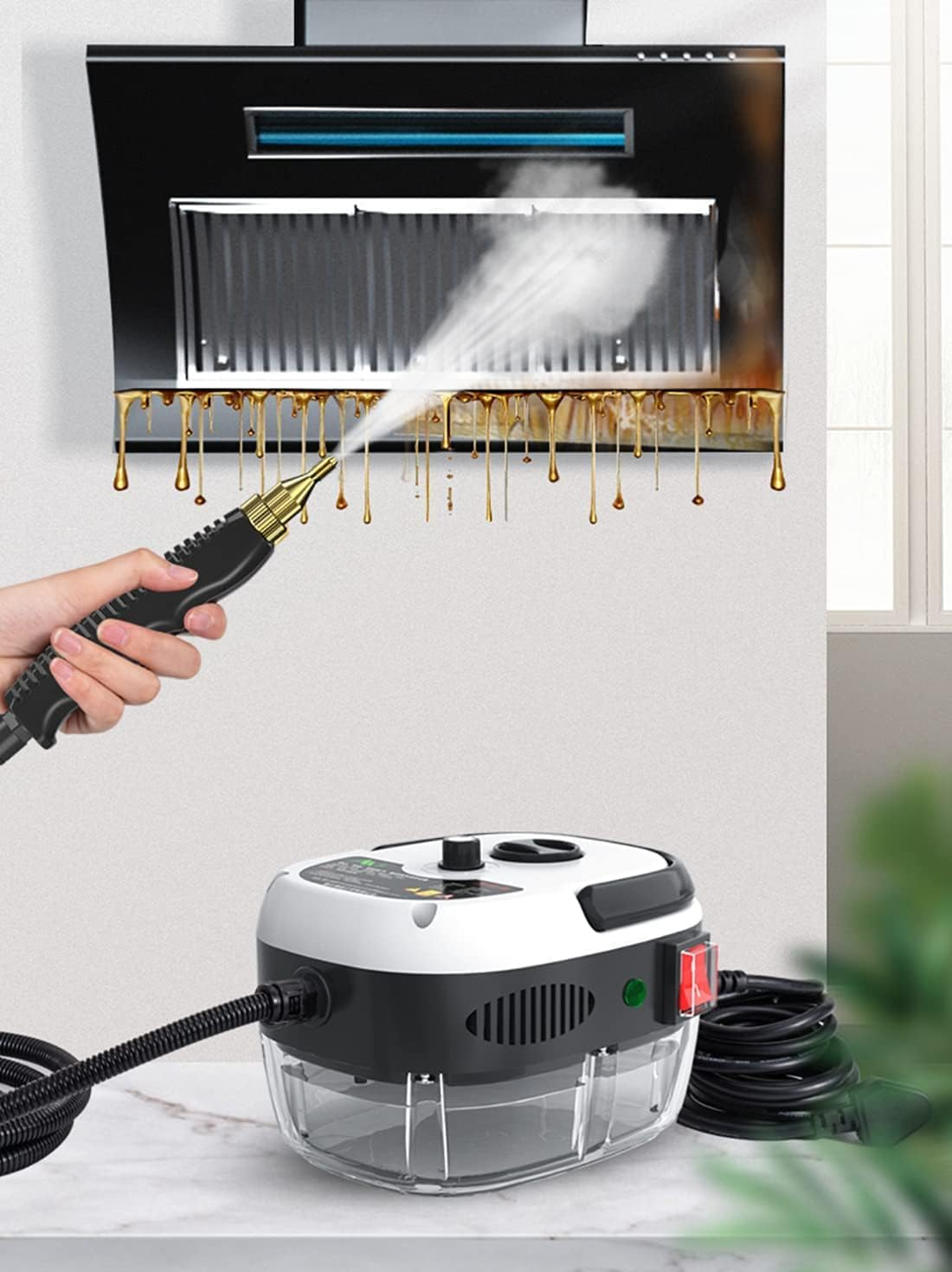 Handheld Steamshot Cleaner with Smart Touch Screen with 1200ML Water Tank